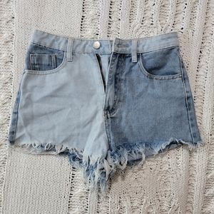 Shein Two-Toned Denim Shorts